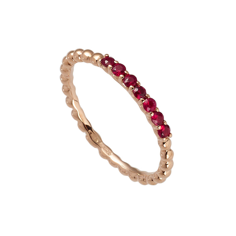 Sidalo anello fedina oro rosa 18Kt 1,50g rubini 0,19ct M 4852 AR - Gioielleria Capodagli