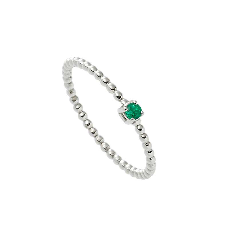 Sidalo anello fedina oro bianco 18Kt 1,30g smeraldo 0,04ct M 4856 AS - Gioielleria Capodagli
