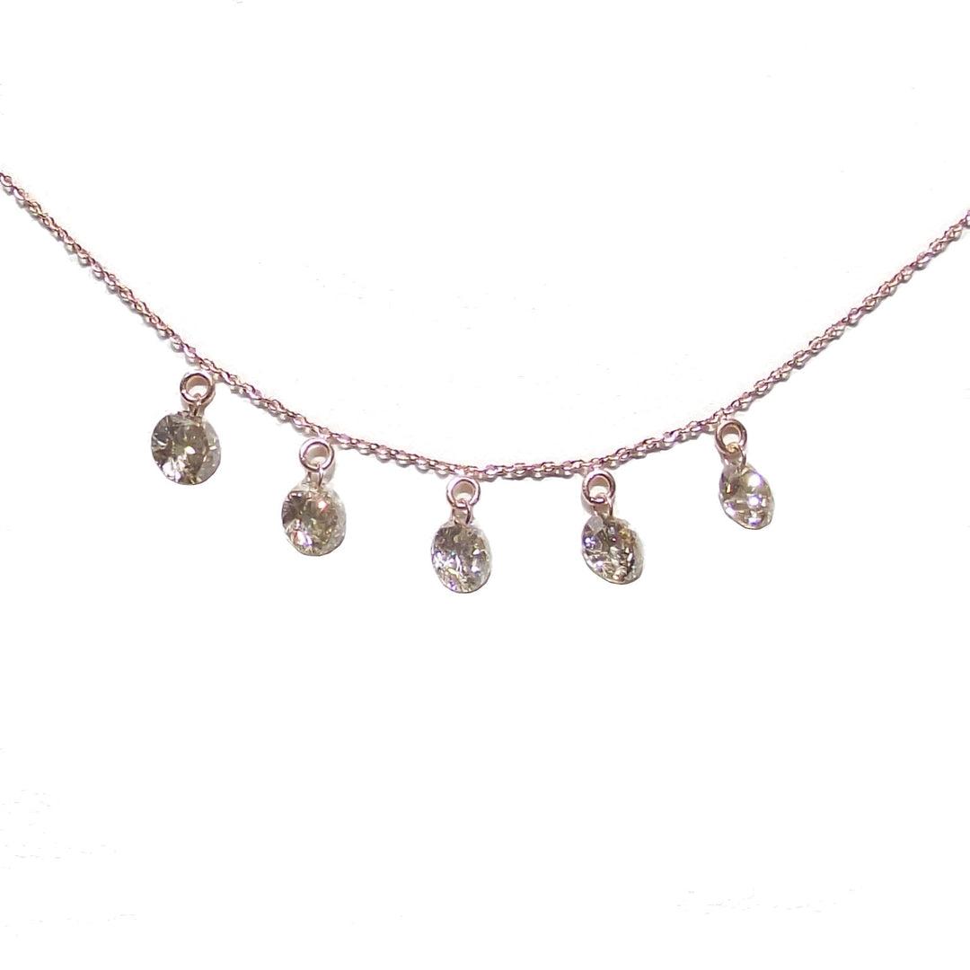 Newlight Studio collana girocollo donna oro rosa 1,7g diamante Brown 1,5ct MS-J8329 - Capodagli 1937