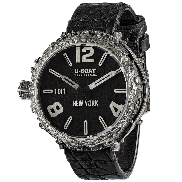 U-Boat New York Clock 925 Diamond 45 mm Automático Silver Negro 925 Nueva York 925