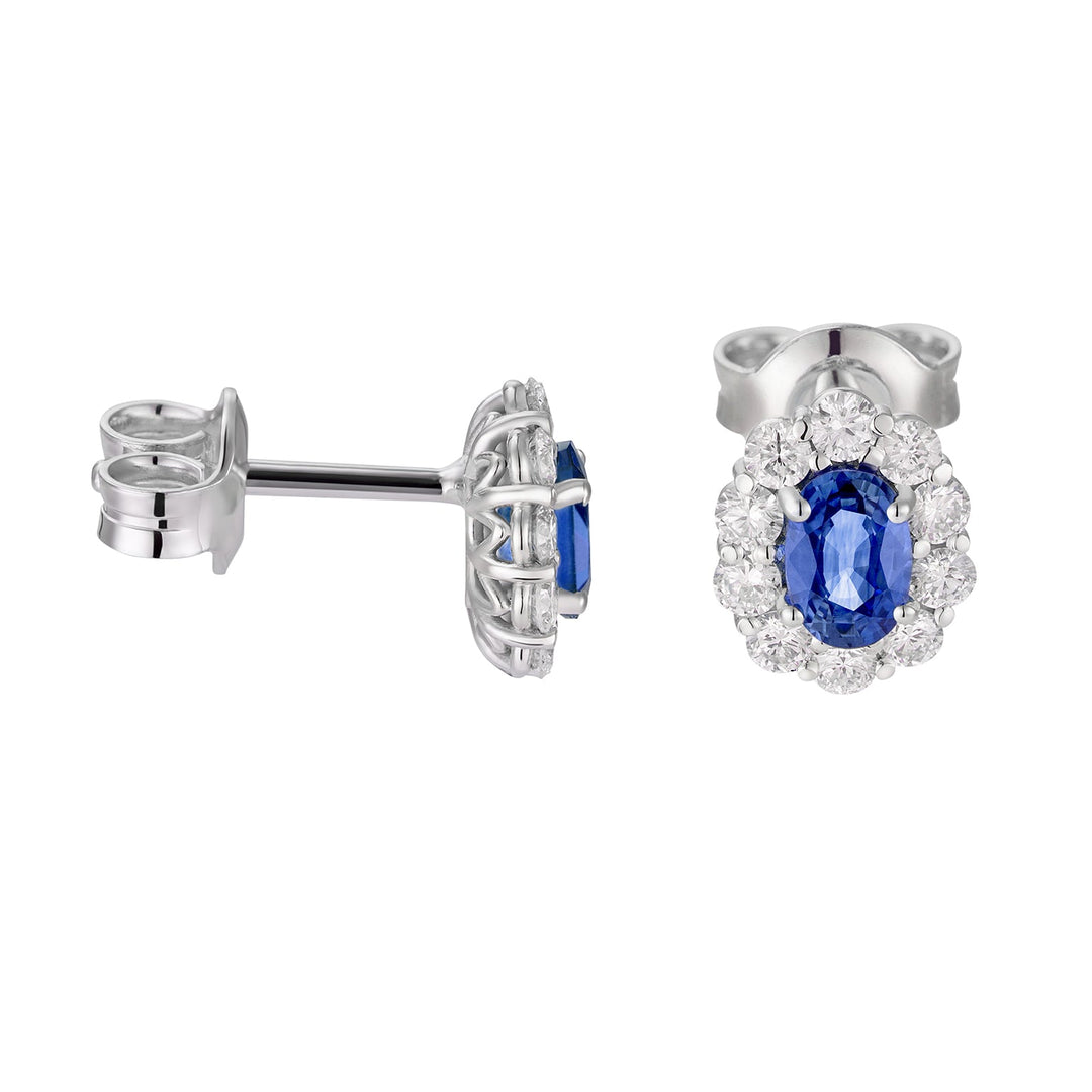 Golay Sapphire earrings 4X5 oval and diamonds