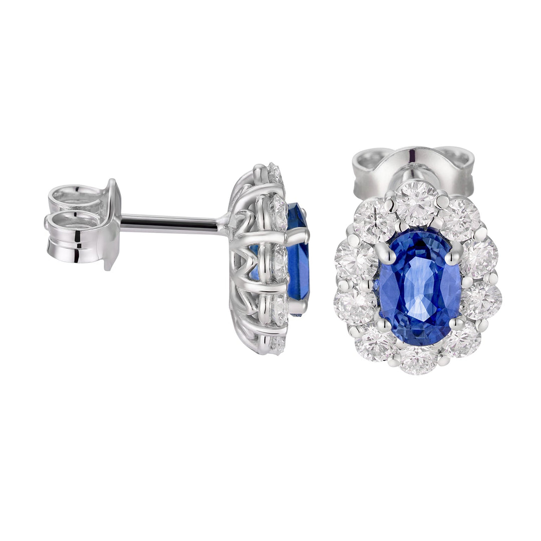 Golay Sapphire earrings 6X5 oval and diamonds