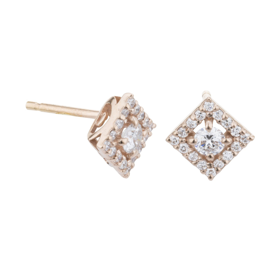Golay Earring with contour square multi-stone