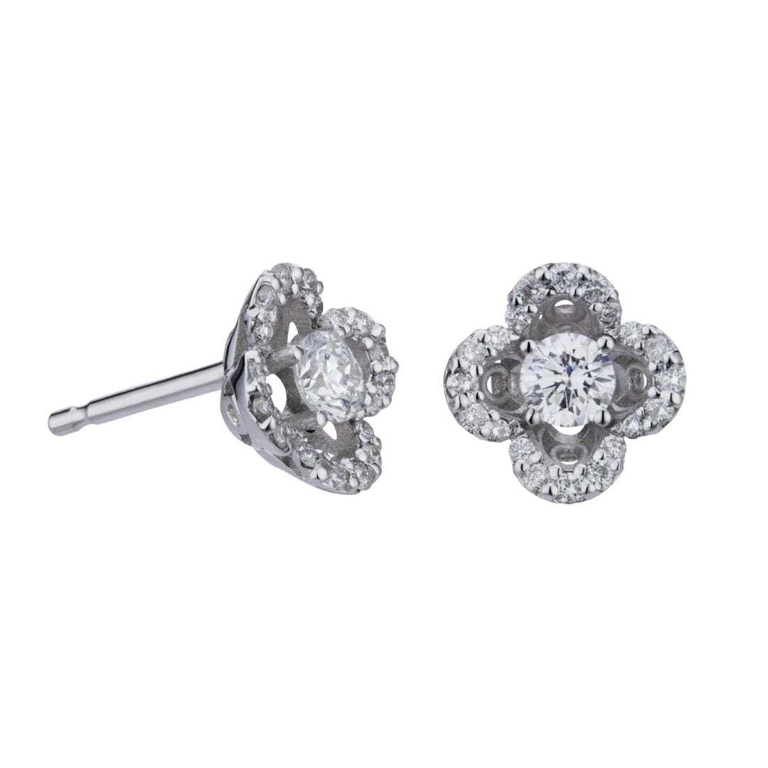 Golay Earring with multi-stone flower contour