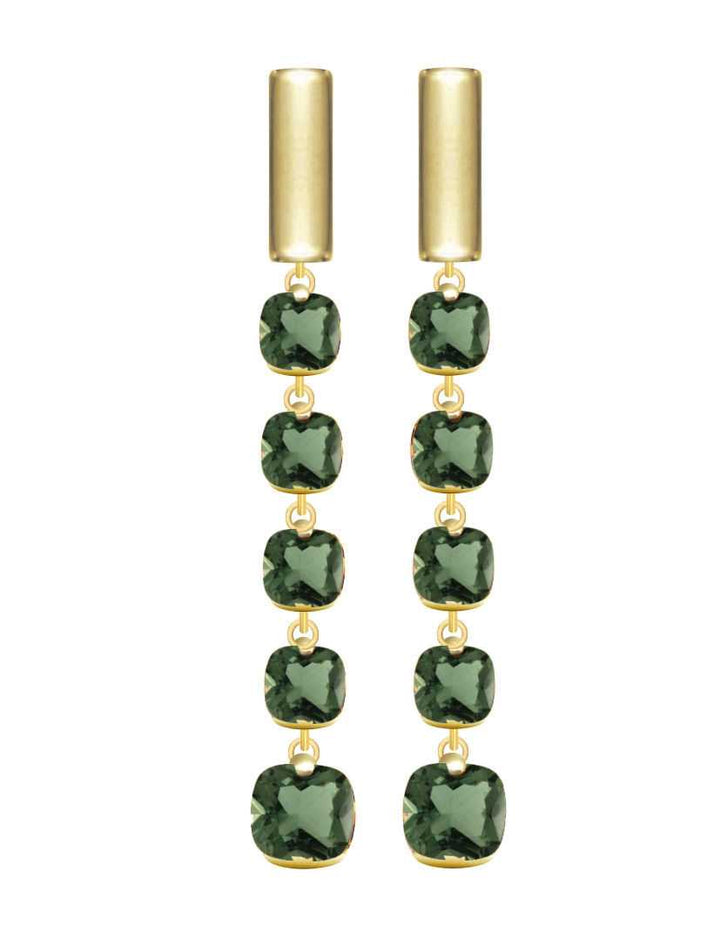 Pitti et Sisi boucles d'oreilles arc-en-ciel en argent 925 finition PVD or jaune vert quartz OU 9597G/069