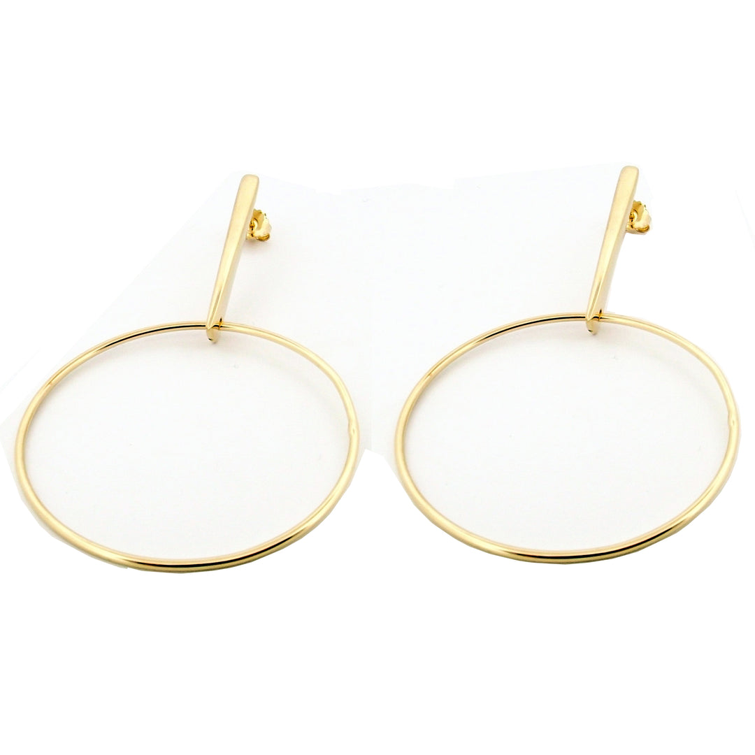 Pitti and Sisi Cusp Hoop Earrings Stonehenge 925 Silver Finish PVD Yellow Gold OR 9671G