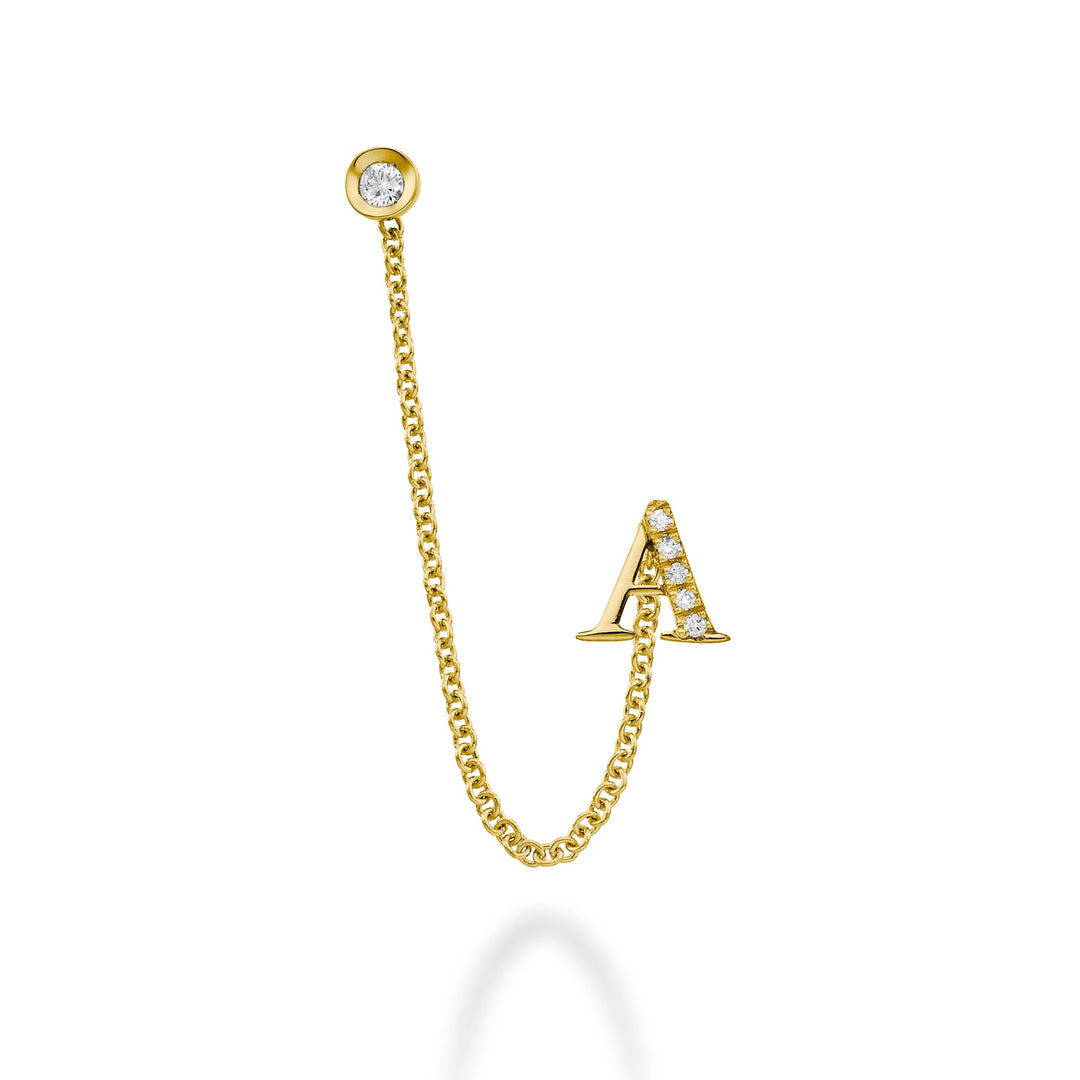 Golay Mono Earring in 18kt Gold Letter A White Gold