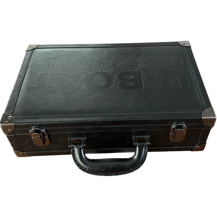 U-BOAT Black Leather Suitcase Holds 5 Travel Watches UBOAT-001