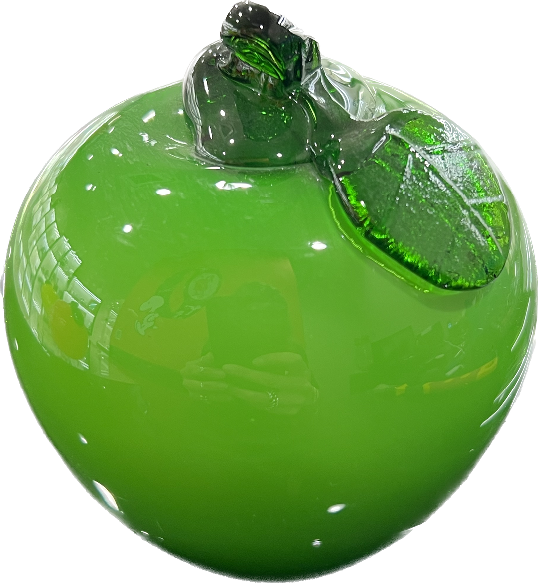 Estilo Murano de vidrio soplado verde de la manzana de los faldones MELA-V-01