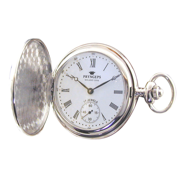 Pryngps Pocket Watch 48mm White Manual Charge Steel T085