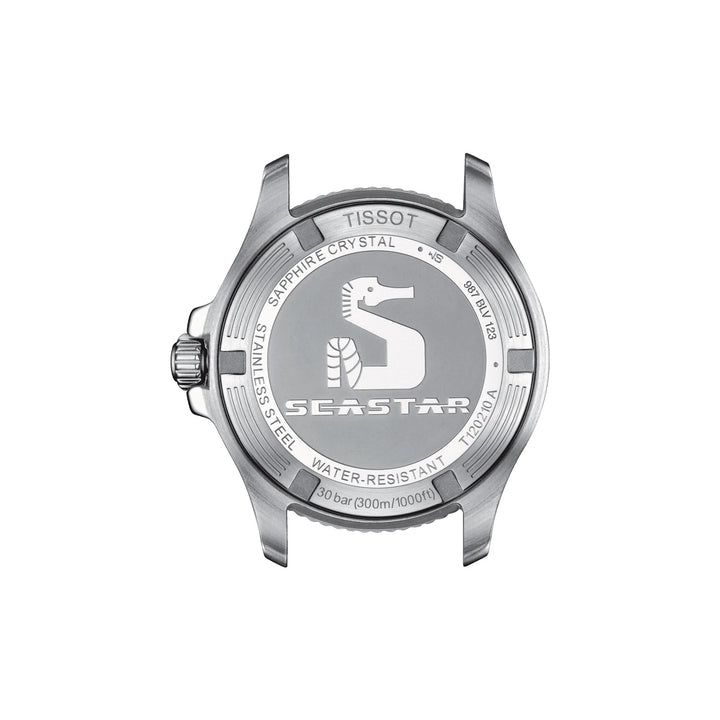 Tissot orologio Seastar 1000 36mm nero quarzo acciaio finitura PVD oro giallo T120.210.21.051.00