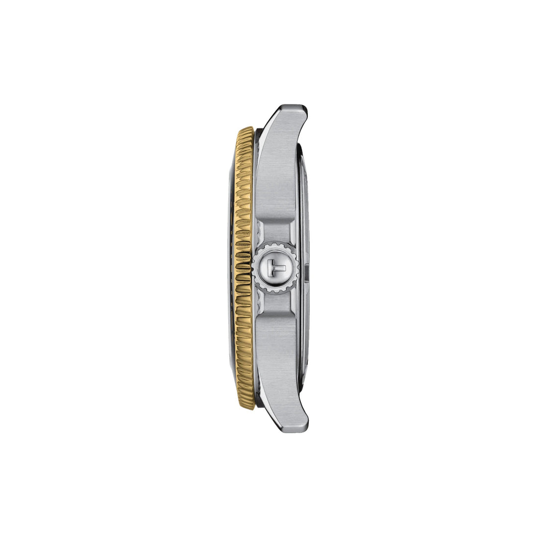 Tisssot watch Seastar 1000 36mm black quartz steel finish PVD yellow gold T120.210.21.051.00