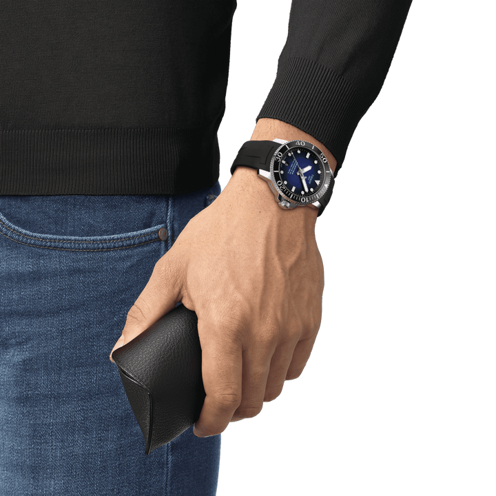Reloj Tissot Searstar 1000 Powermatic 80 43mm azul acero automático T120.407.17.041.00