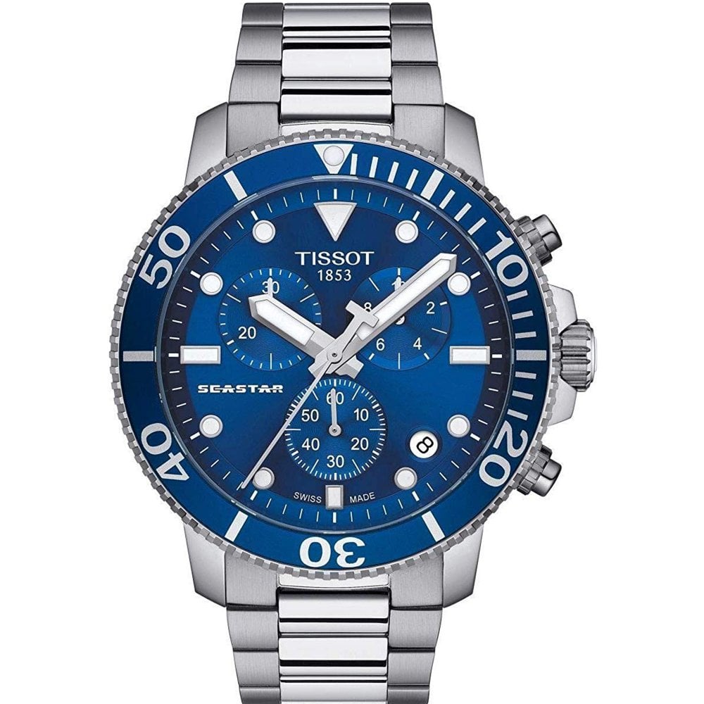 Tissot orologio Seastar 1000 Chronograph 45mm blu quarzo acciaio T120.417.11.041.00 - Gioielleria Capodagli