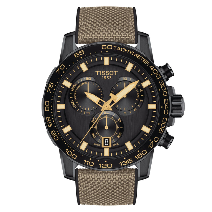 Tissssot watch Supersport Chrono 45mm black quartz steel finish black PVD T125.617.37.051.01
