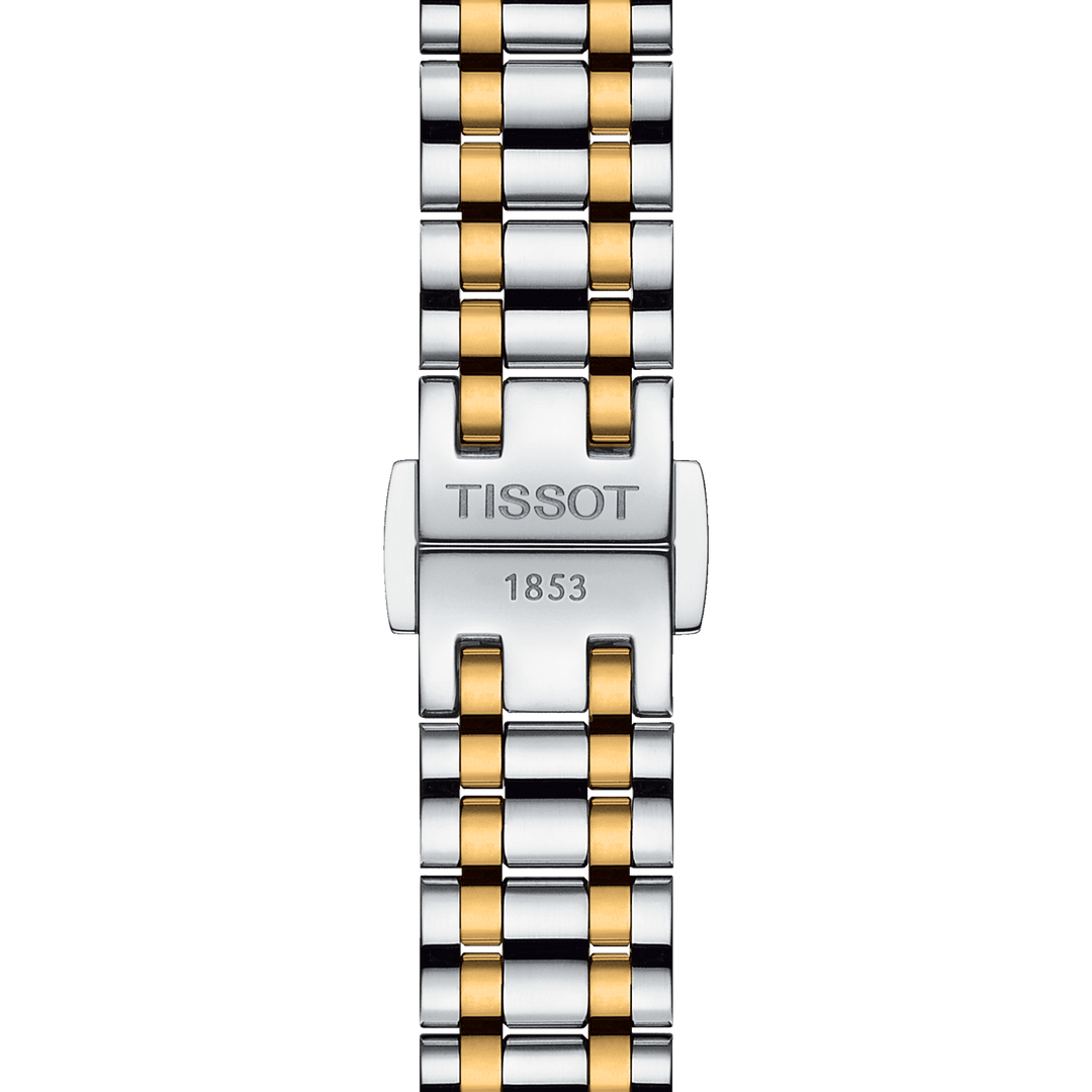 Tissot Beautiful Watch Small Lady 26mm weißer Quarz Stahl Pvd beendet Gelbgold T126.010.22.013.00
