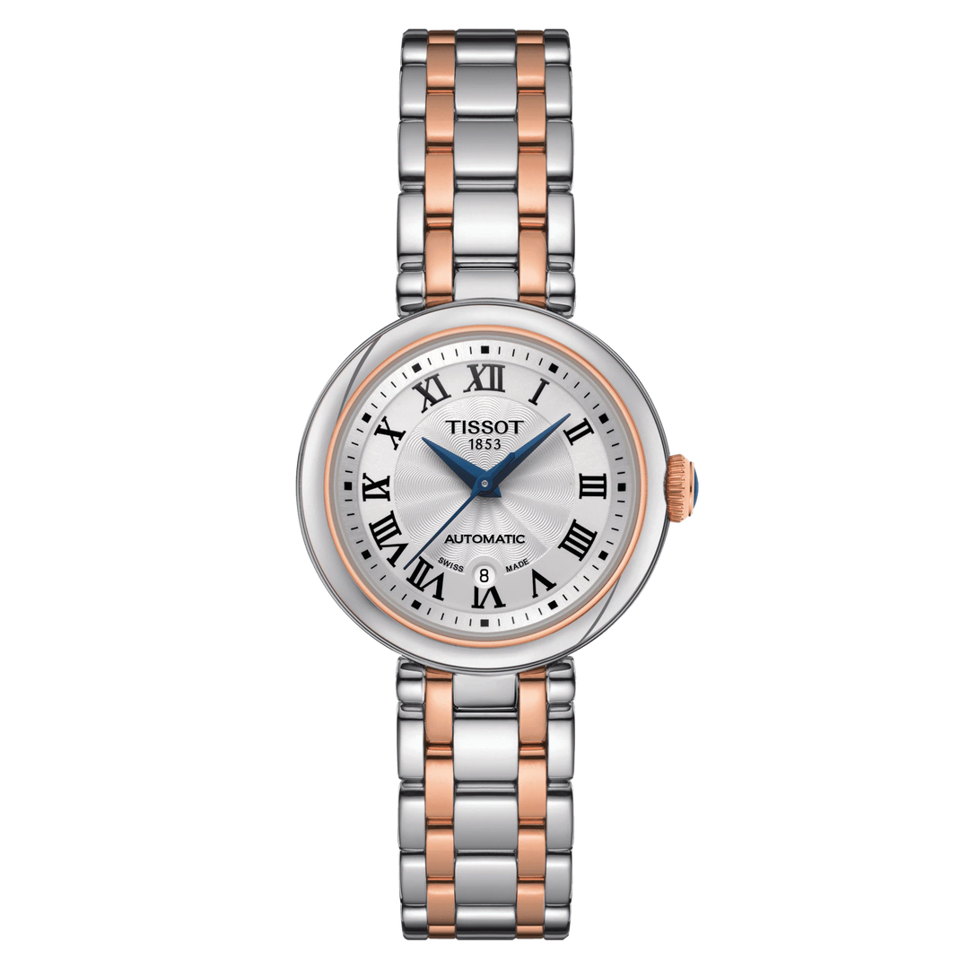 Tisssot watch Bellissima Automatic 29mm White Automatic Steel Finishes PVD Rose Gold T126.207.22.013.00