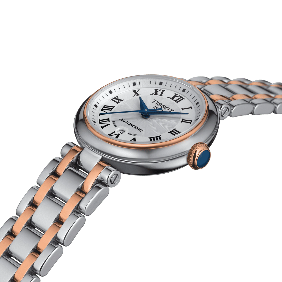 Reloj Tissot Bellissimo Automatic 29mm acero blanco automático acabados PVD oro rosa T126.207.22.013.00