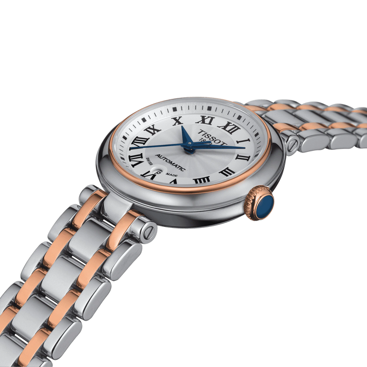 Tissot orologio Bellissima Automatic 29mm bianco automatico acciaio finiture PVD oro rosa T126.207.22.013.00