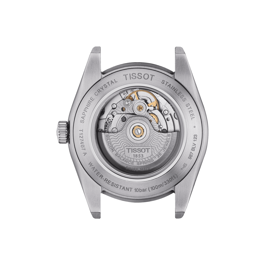 Tissot orologio Gentleman Powermatic 80 Silicium 40mm nero automatico acciaio T127.407.11.051.00