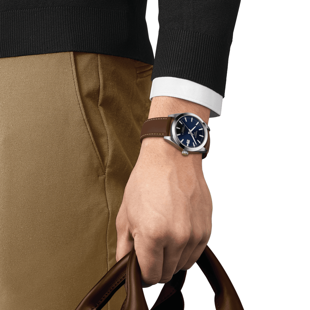 Tissot orologio Gentleman Powermatic 80 Silicium 40mm blu automatico acciaio T127.407.16.041.00