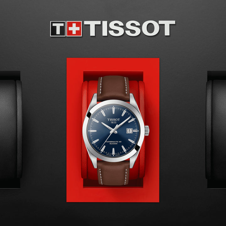 Reloj Tissot Gentleman Powermatic 80 Silicio 40mm Acero automático azul T127.407.16.041.00
