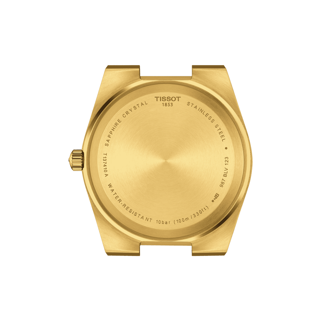 Tissot Clock PRX 39,5 mm Champagner Quarz Stahl Finish PVD Gold Gold T137.410.33.021.00