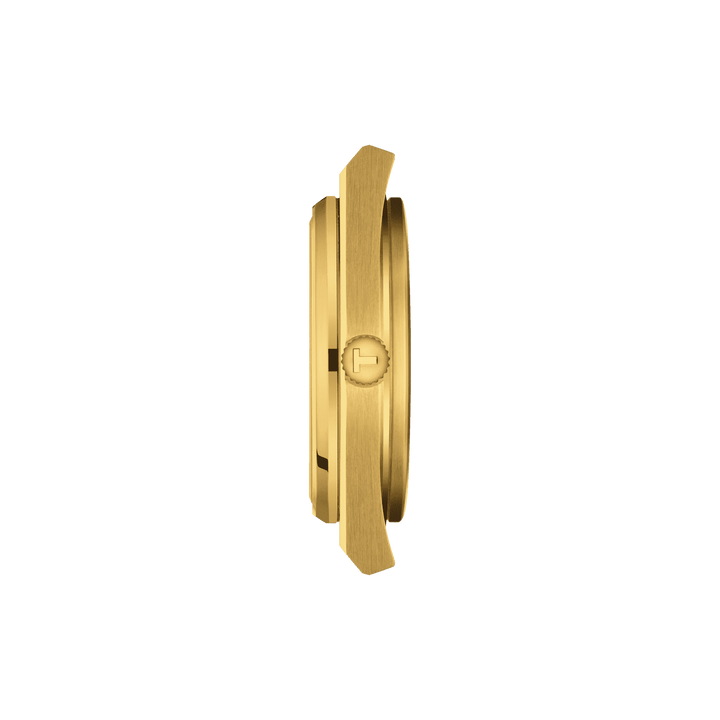 Tissot Clock PRX 39,5 mm Champagner Quarz Stahl Finish PVD Gold Gold T137.410.33.021.00
