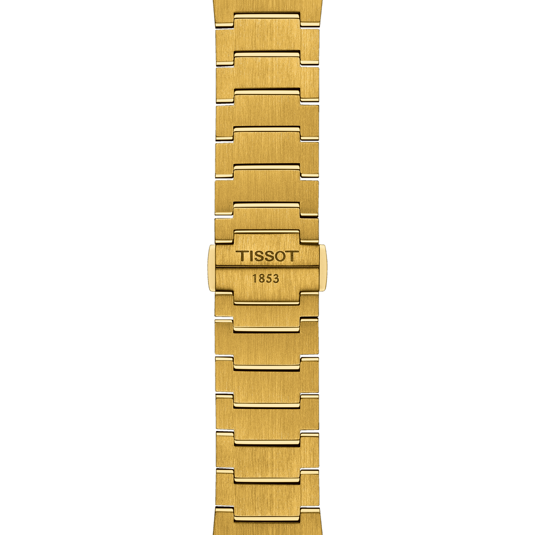 Tissssot watch PRX 39.5mm champagne quartz steel finish PVD yellow gold T137.410.33.021.0