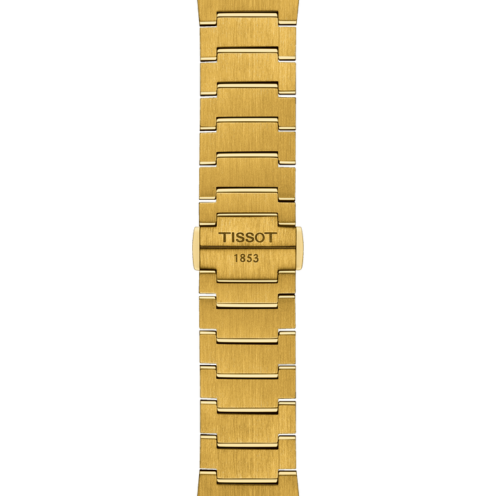 Tissssot watch PRX 39.5mm champagne quartz steel finish PVD yellow gold T137.410.33.021.0