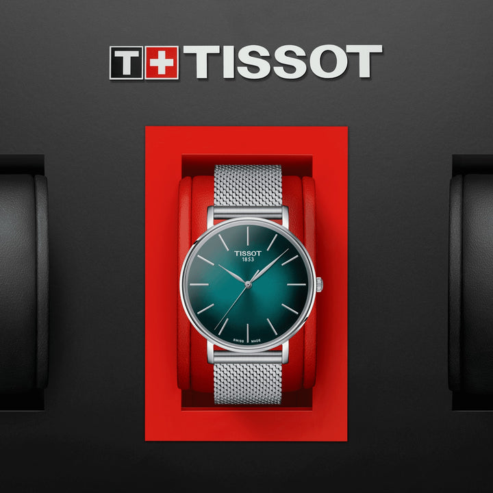 Montre Tissot Everytime 40mm vert quartz acier T143.410.11.091.00