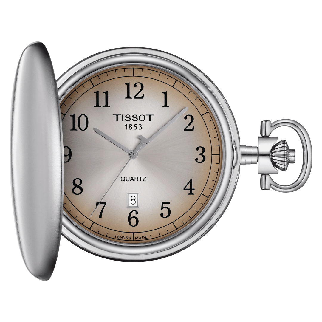 Tissot reloj de bolsillo Savonette 48,5 mm de acero de cuarzo beige T862.410.19.292.00