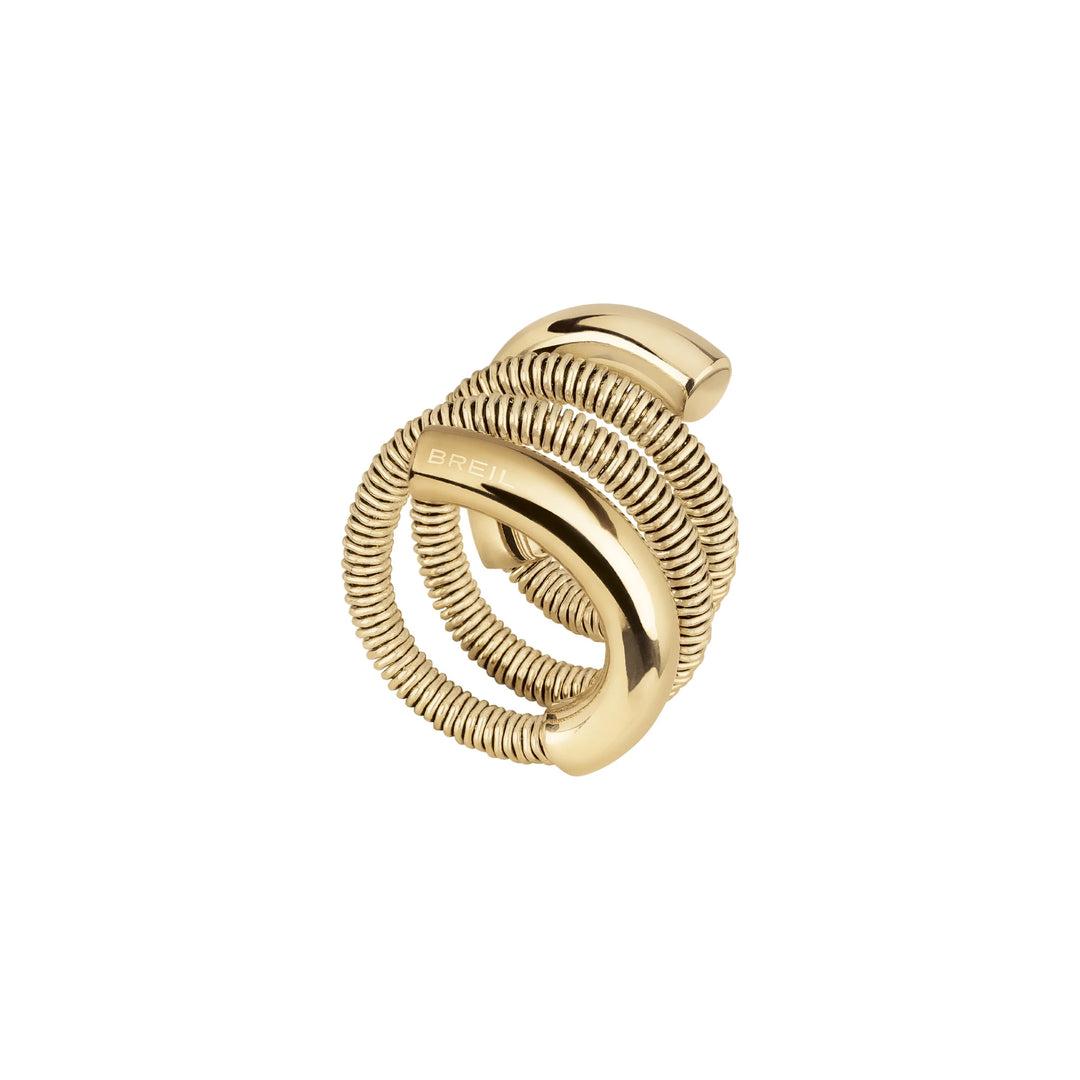 Breil Ring New Snake Steel Stahl Finish IP Gold TJ3082