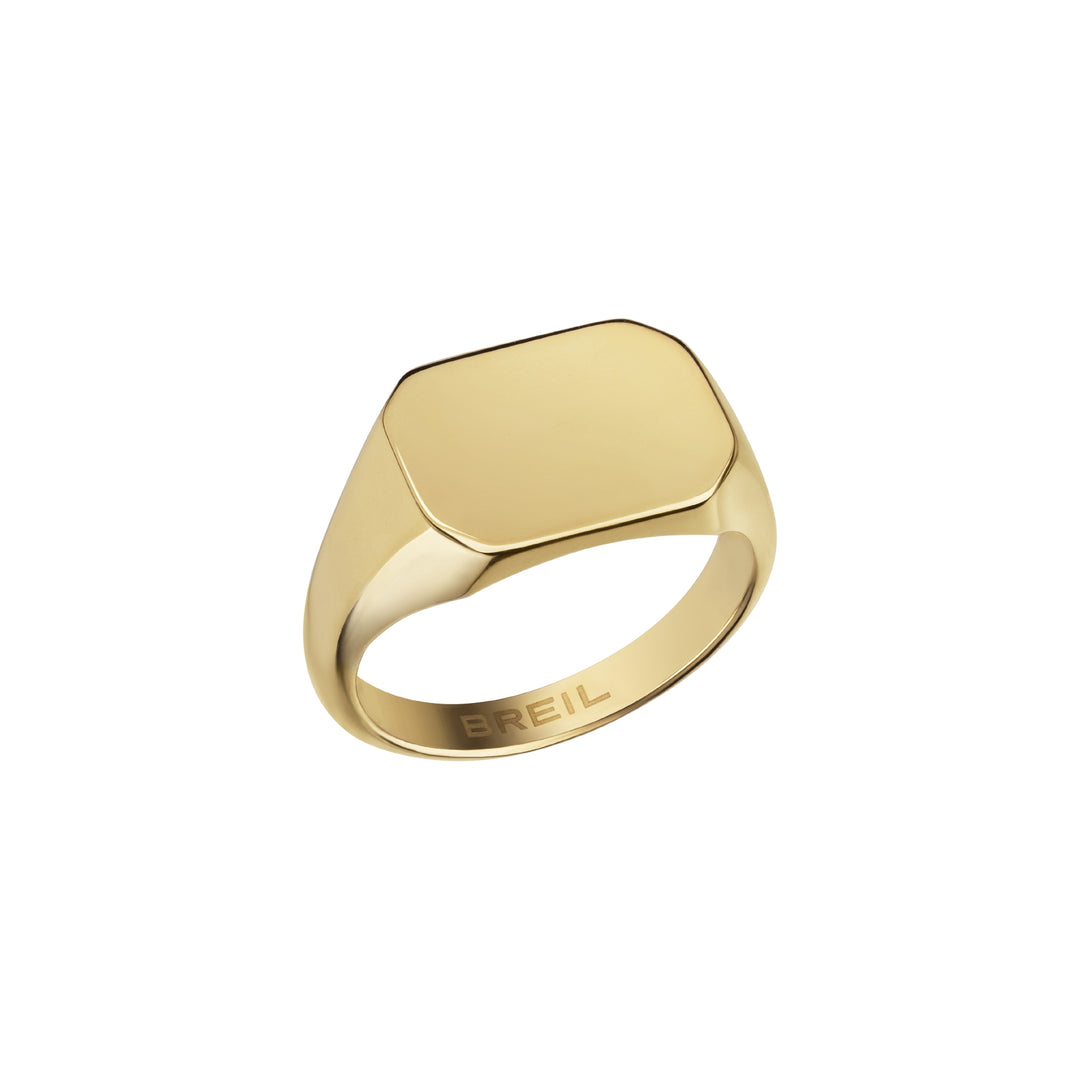 Breil anello chevalier Private Code acciaio finitura IP Gold TJ3131