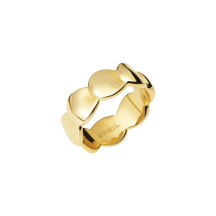 Breil anello fedina B Whisper acciaio finitura IP gold TJ3239