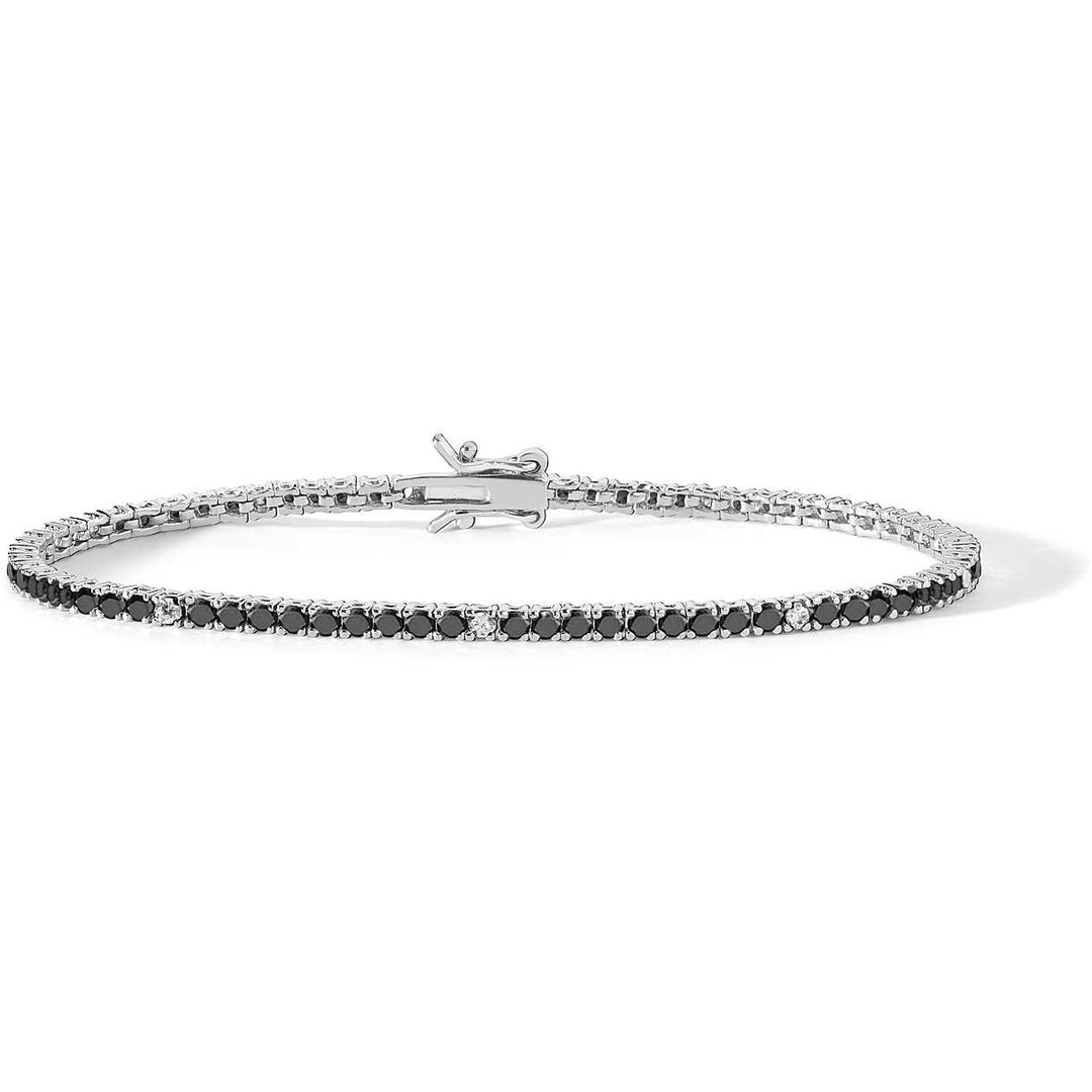 Comets tennis bracelet 925 silver black and white zircon 20cm UBR 900 M20