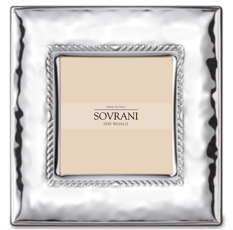Sovrani cornice portafoto quadrata foto 18x18cm argento bilaminato w397 - Capodagli 1937