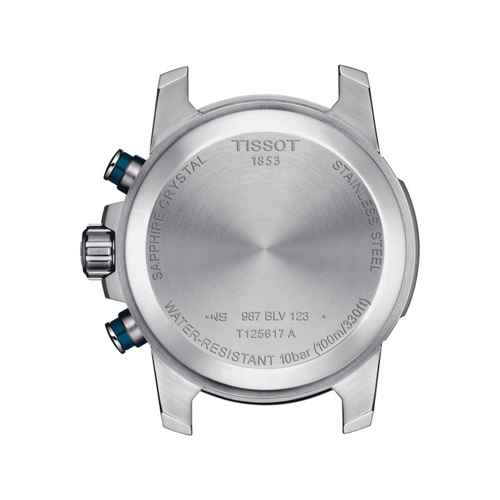 Tissot orologio Supersport Chrono 45,5mm blu quarzo acciaio T125.617.11.041.00