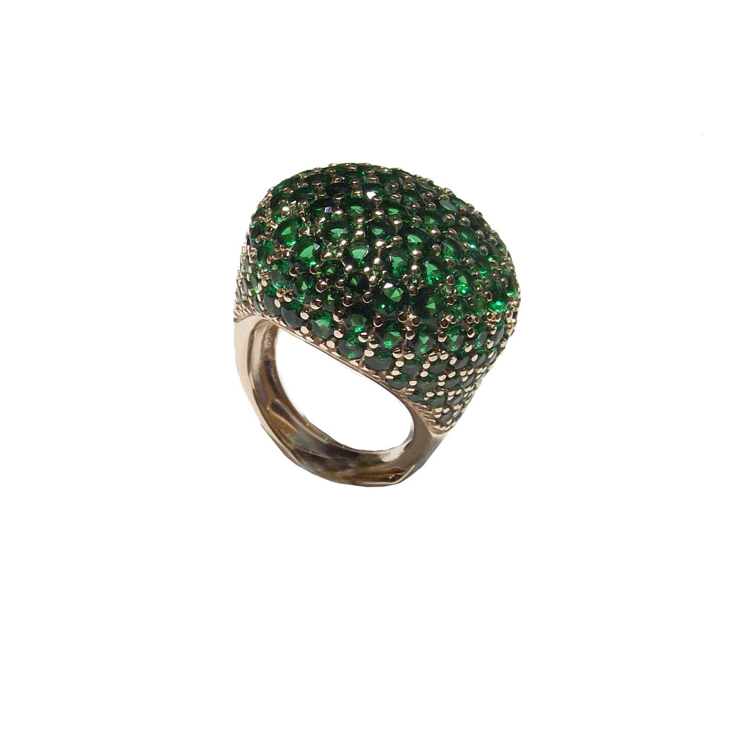 Morositas 925 silver fin PVD yellow gold emerald green quartz ring CPD-ANE-ARG-0001-VE