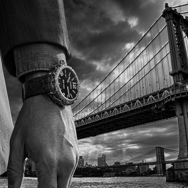 U-Boat New York Clock 925 Diamond 45 mm Automático Silver Negro 925 Nueva York 925