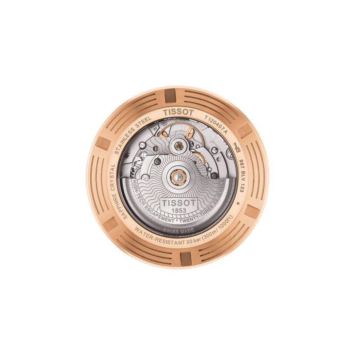 Tissot orologio Seastar 1000 Powermatic 80 43mm nero automatico acciaio finitura PVD oro rosa T120.407.37.051.01 - Capodagli 1937