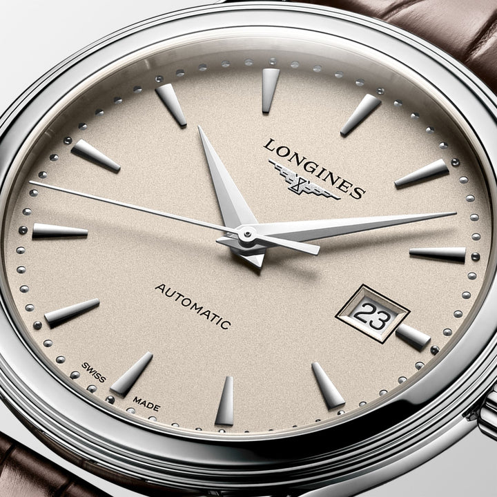 Reloj Longines Flagship 40 mm acero automático beige L4.984.4.79.2