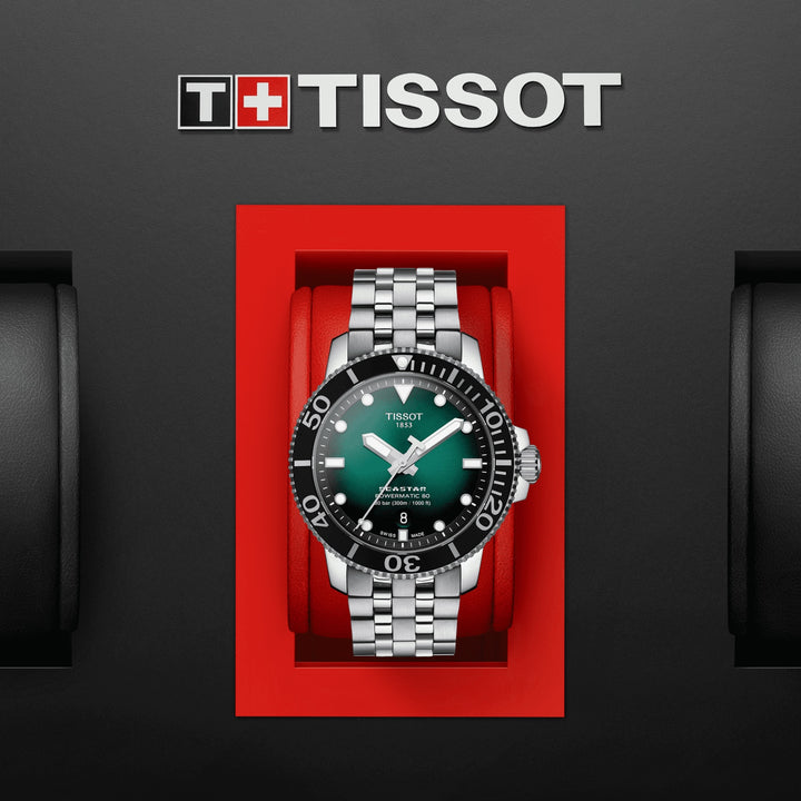 Tissot orologio Seastar 1000 Powermatic 80 43mm verde automatico acciaio T120.407.11.091.01 - Capodagli 1937