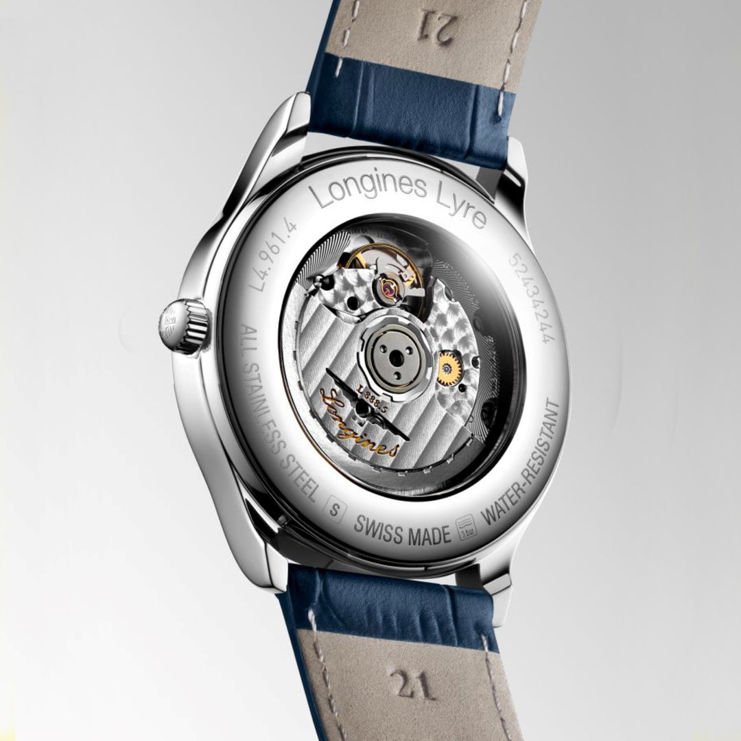 Longines orologio Lyre 40mm blu automatico acciaio L4.961.4.92.2