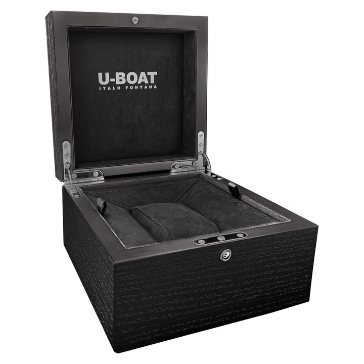 Reloj U-BOAT Capsoil Doubletime DLC 45mm negro Acabado de acero de cuarzo negro DLC 8770
