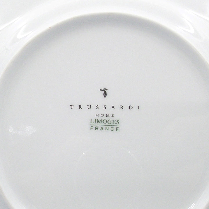 Trussardi set 4 piatti da dolce 21,5cm porcellana di Limoges France finitura platino A-0600 - Gioielleria Capodagli