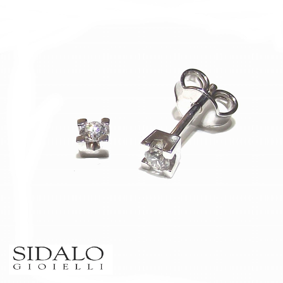 Sidalo Earrings Point Light 18kt Gold Diamonds 0,04ct Color G Purity VS M43-004