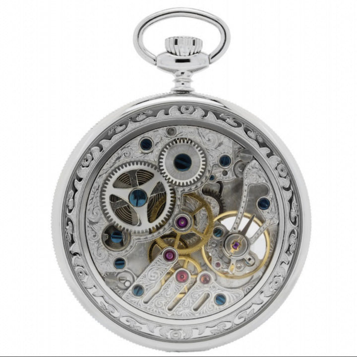 Pryngeps reloj de bolsillo 50mm blanco cuerda manual de acero T087