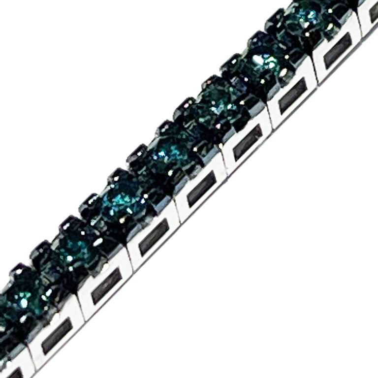 Sidelace tennis bracelet 18kt white gold and blue diamonds 2.33ct M5188-3BBB02BR