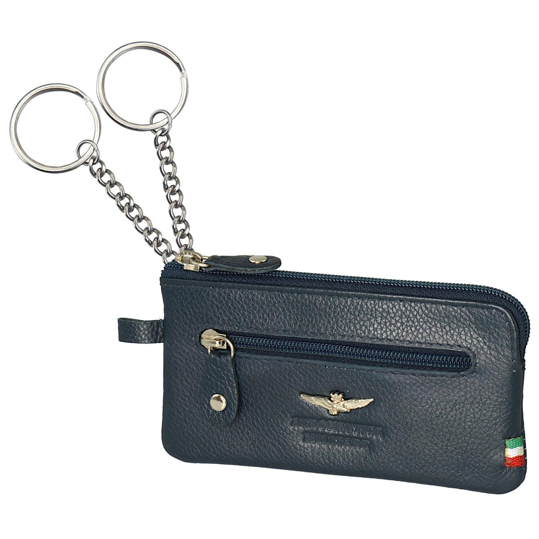 Aeronautica Militare Portachiavi con anelli e porta spicci in pelle AM107-BL - Capodagli 1937